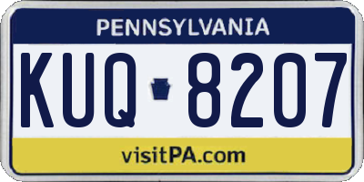 PA license plate KUQ8207