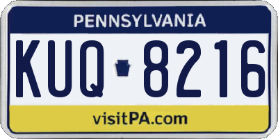 PA license plate KUQ8216