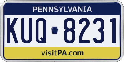PA license plate KUQ8231