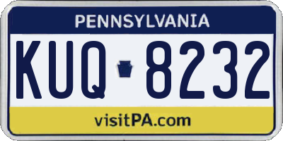 PA license plate KUQ8232