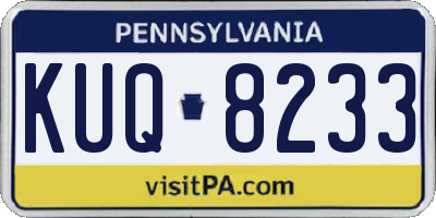 PA license plate KUQ8233