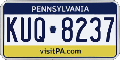 PA license plate KUQ8237
