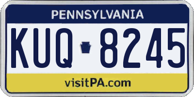 PA license plate KUQ8245