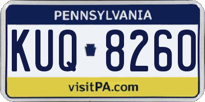PA license plate KUQ8260