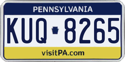 PA license plate KUQ8265