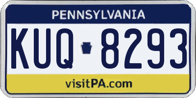 PA license plate KUQ8293