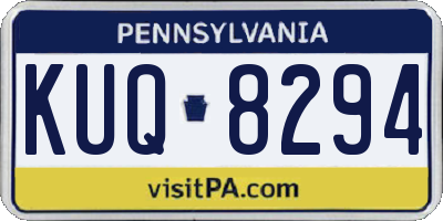 PA license plate KUQ8294