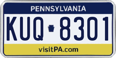 PA license plate KUQ8301