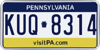 PA license plate KUQ8314