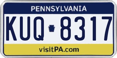PA license plate KUQ8317