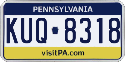 PA license plate KUQ8318