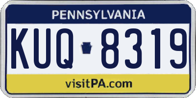 PA license plate KUQ8319