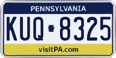 PA license plate KUQ8325