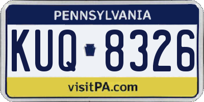 PA license plate KUQ8326