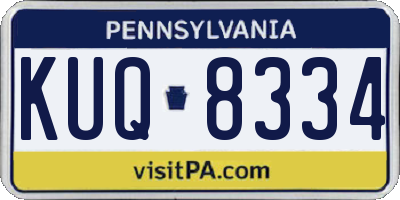PA license plate KUQ8334