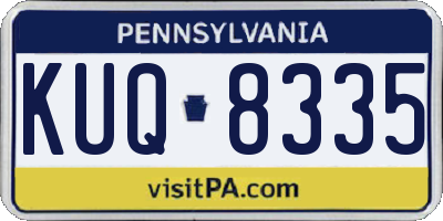 PA license plate KUQ8335
