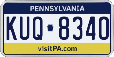 PA license plate KUQ8340