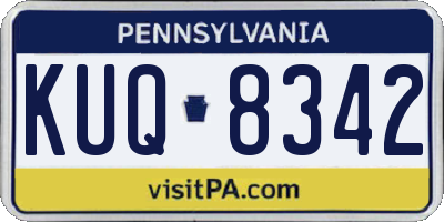 PA license plate KUQ8342