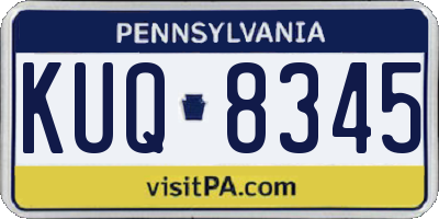 PA license plate KUQ8345