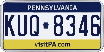 PA license plate KUQ8346