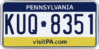 PA license plate KUQ8351