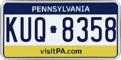 PA license plate KUQ8358