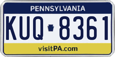 PA license plate KUQ8361