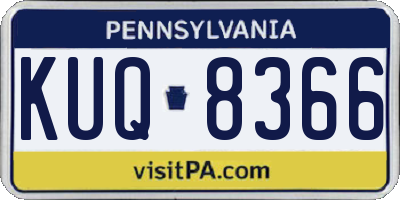 PA license plate KUQ8366
