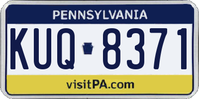 PA license plate KUQ8371