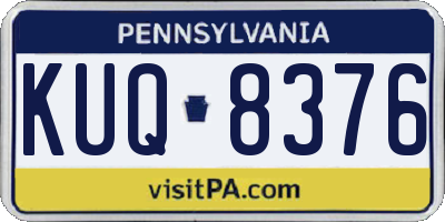 PA license plate KUQ8376