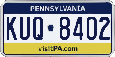 PA license plate KUQ8402