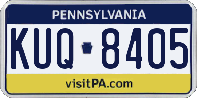 PA license plate KUQ8405