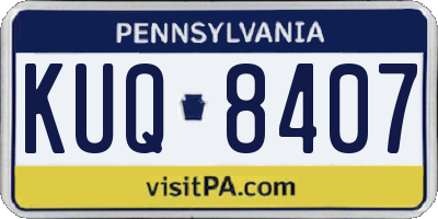 PA license plate KUQ8407
