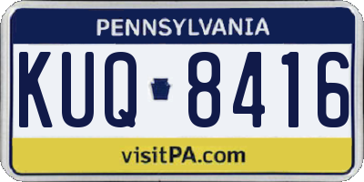 PA license plate KUQ8416