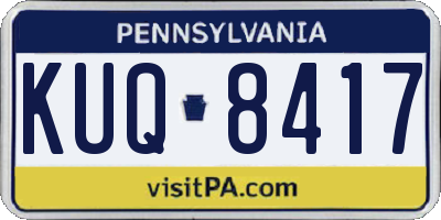 PA license plate KUQ8417