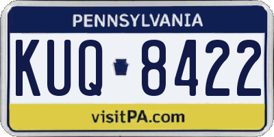 PA license plate KUQ8422