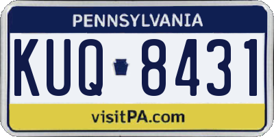 PA license plate KUQ8431