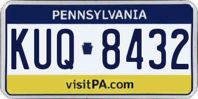 PA license plate KUQ8432
