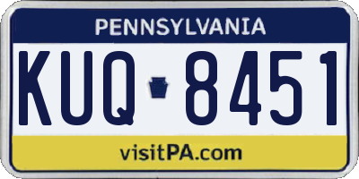 PA license plate KUQ8451