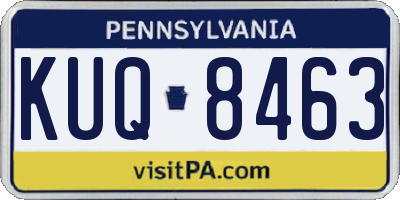 PA license plate KUQ8463