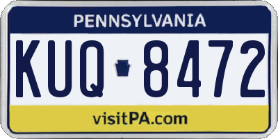 PA license plate KUQ8472