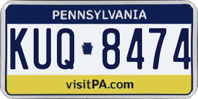 PA license plate KUQ8474