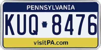 PA license plate KUQ8476