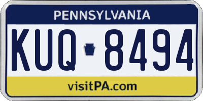 PA license plate KUQ8494