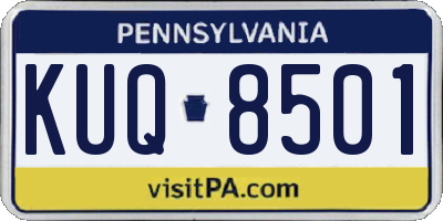 PA license plate KUQ8501