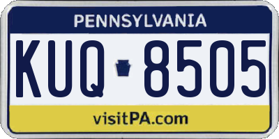 PA license plate KUQ8505