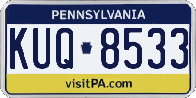 PA license plate KUQ8533