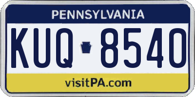 PA license plate KUQ8540
