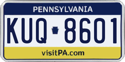 PA license plate KUQ8601