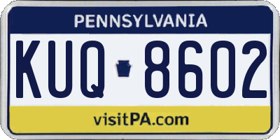 PA license plate KUQ8602